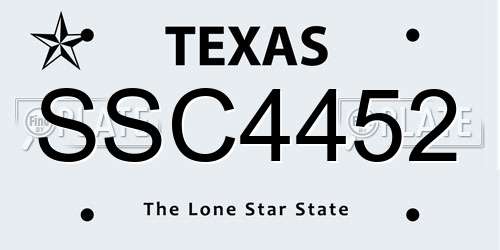 SSC4452 Texas License Plate