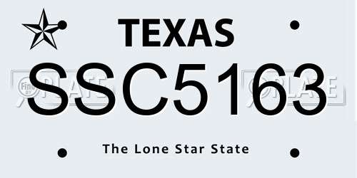 SSC5163 Texas License Plate