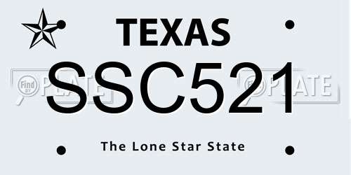 SSC521 Texas License Plate