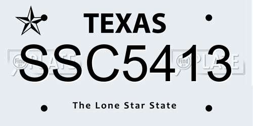 SSC5413 Texas License Plate