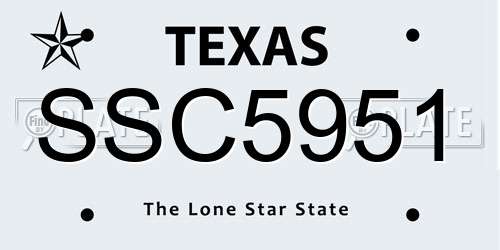 SSC5951 Texas License Plate