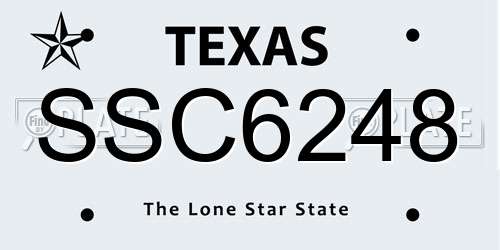 SSC6248 Texas License Plate