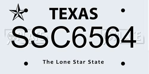 SSC6564 Texas License Plate