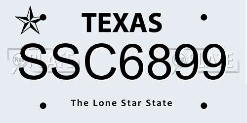 SSC6899 Texas License Plate