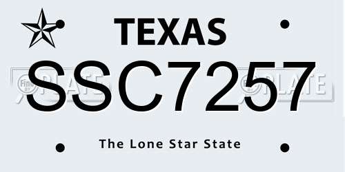 SSC7257 Texas License Plate