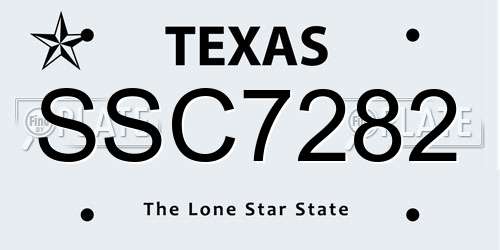 SSC7282 Texas License Plate