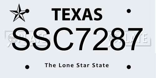 SSC7287 Texas License Plate
