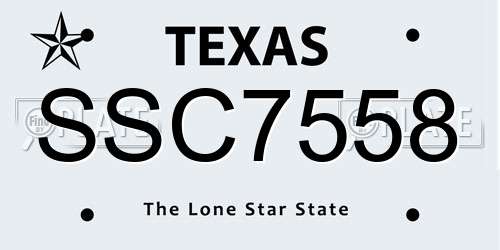 SSC7558 Texas License Plate