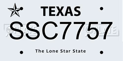 SSC7757 Texas License Plate