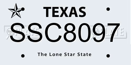 SSC8097 Texas License Plate