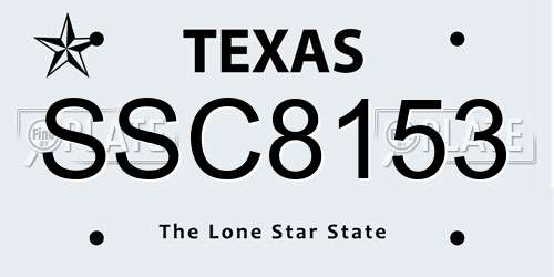 SSC8153 Texas License Plate