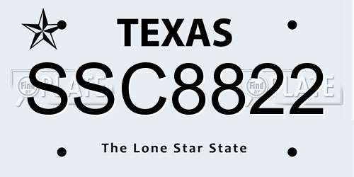 SSC8822 Texas License Plate