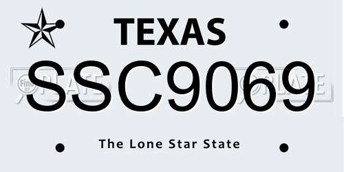 SSC9069 Texas License Plate