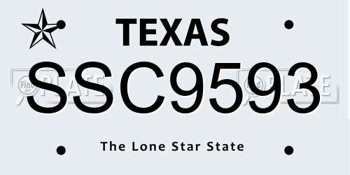 SSC9593 Texas License Plate