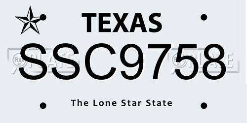 SSC9758 Texas License Plate