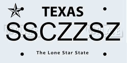 SSCZZSZ Texas License Plate
