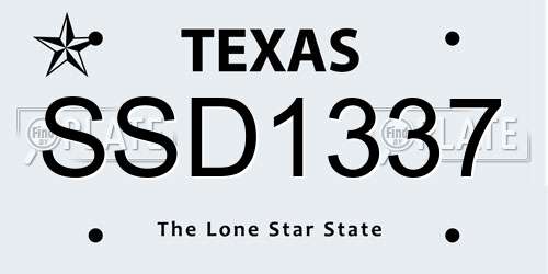 SSD1337 Texas License Plate