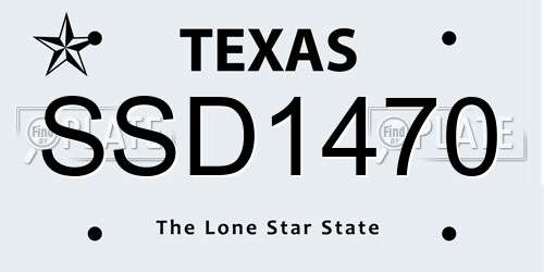 SSD1470 Texas License Plate