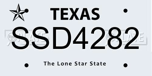 SSD4282 Texas License Plate