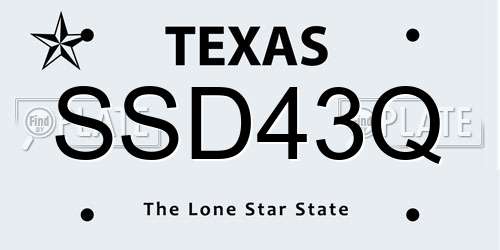 SSD43Q Texas License Plate