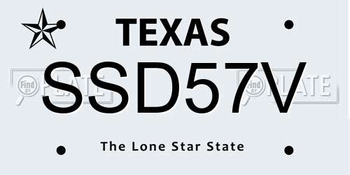 SSD57V Texas License Plate
