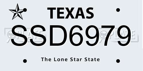 SSD6979 Texas License Plate