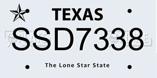 SSD7338 Texas License Plate
