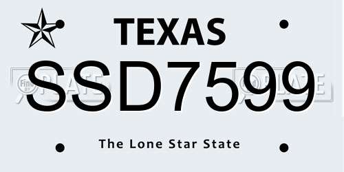 SSD7599 Texas License Plate