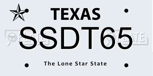 SSDT65 Texas License Plate