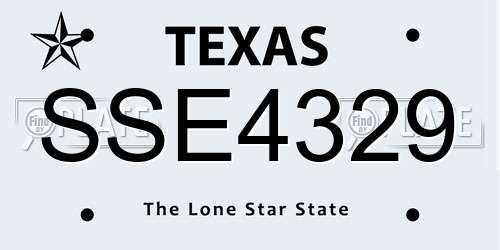 SSE4329 Texas License Plate