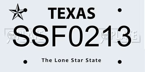SSF0213 Texas License Plate