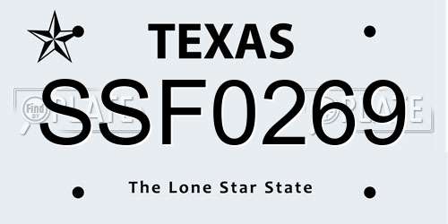 SSF0269 Texas License Plate