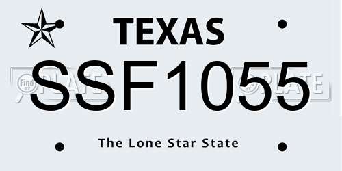 SSF1055 Texas License Plate