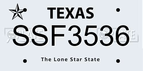 SSF3536 Texas License Plate
