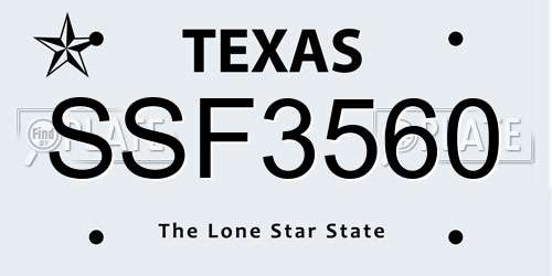 SSF3560 Texas License Plate