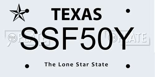 SSF50Y Texas License Plate