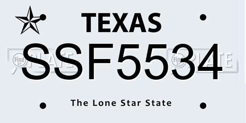 SSF5534 Texas License Plate