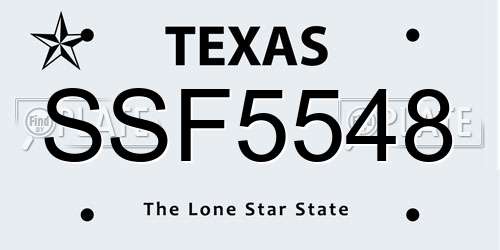 SSF5548 Texas License Plate