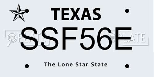 SSF56E Texas License Plate
