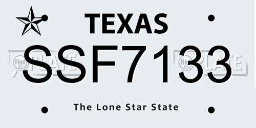 SSF7133 Texas License Plate