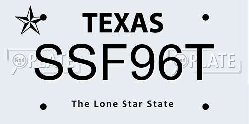 SSF96T Texas License Plate