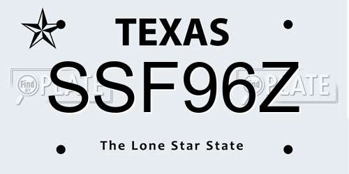 SSF96Z Texas License Plate