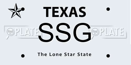 SSG Texas License Plate