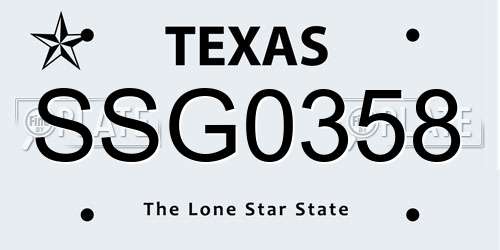 SSG0358 Texas License Plate