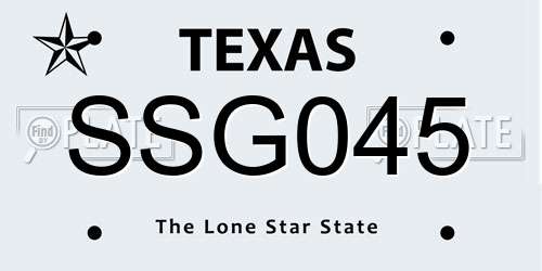 SSG045 Texas License Plate