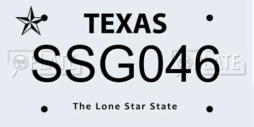 SSG046 Texas License Plate
