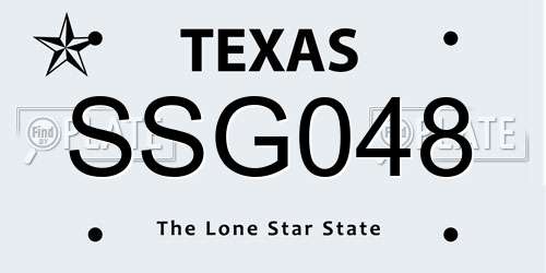 SSG048 Texas License Plate