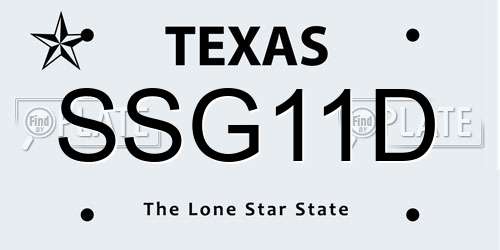 SSG11D Texas License Plate
