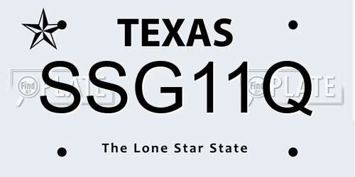 SSG11Q Texas License Plate