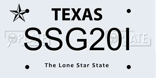 SSG20I Texas License Plate